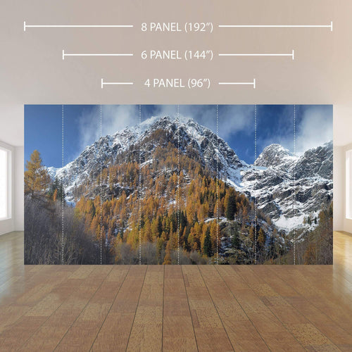 Green and White Mountain Landscape Peel and Stick Removable Wall Mural 8476