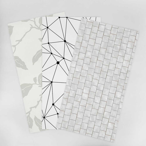 Wallpaper Sample for Bathroom Black and White , Gray and Similar Tones 002
