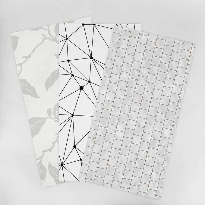 Wallpaper Sample for Bathroom Black and White , Gray and Similar Tones 002