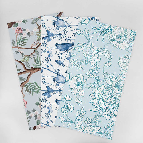 Wallpaper Sample for Bathroom Blue and Similar Tones 002