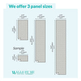 Guide to: How much wallpaper do I need? Step 1: Measure the height of your wall. This will tell you what panel size you should choose (panel size); Step 2: Measure the width of your wall. This will tell you how many panels you need (panel quantity); Measurements Units: If you measured in feet, divide by 2; If you measured in inches, divide by 24; If you measured in centimeters, divide by 60.