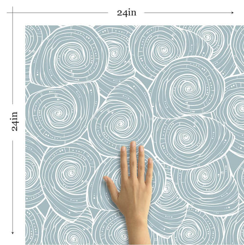 Teal and White Nautical Peel and Stick Removable Wallpaper