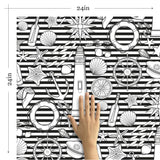 White Striped Nautical Removable Wallpaper 2936| Walls By Me