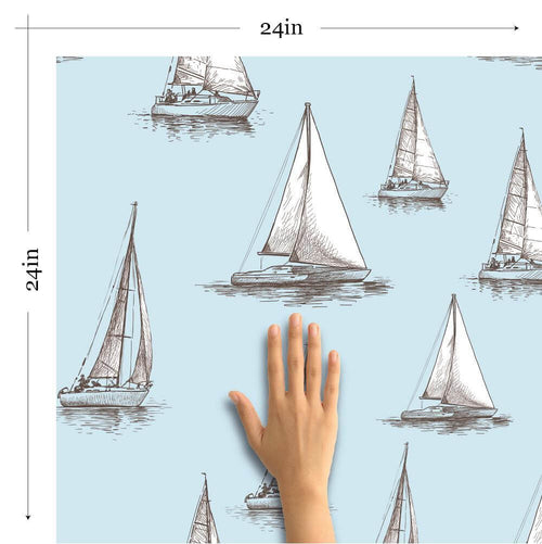 White and Grey Nautical Removable Wallpaper 8242| Walls By Me