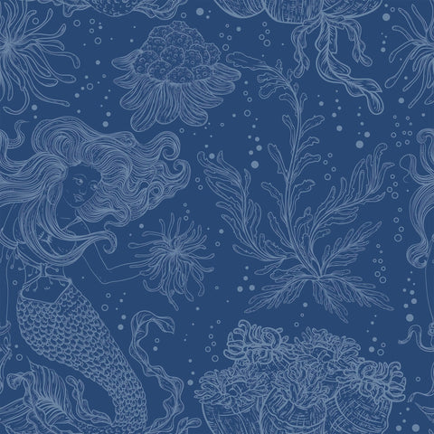 Blue Nautical Peel and Stick Removable Wallpaper