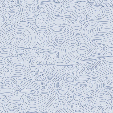 Blue Illustration Nautical Peel and Stick Removable Wallpaper