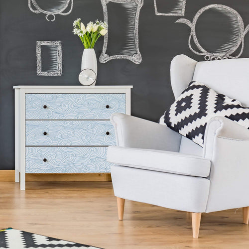 Blue Illustration Nautical Peel and Stick Removable Wallpaper