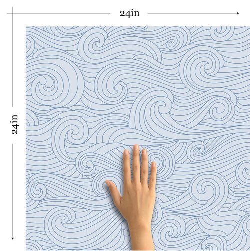 Blue Illustration Nautical Peel and Stick Removable Wallpaper