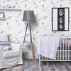 White and Blue Bird Nautical Peel and Stick Removable Wallpaper