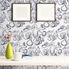 Black Fish Nautical Peel and Stick Removable Wallpaper