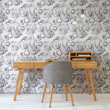 Black Fish Nautical Peel and Stick Removable Wallpaper