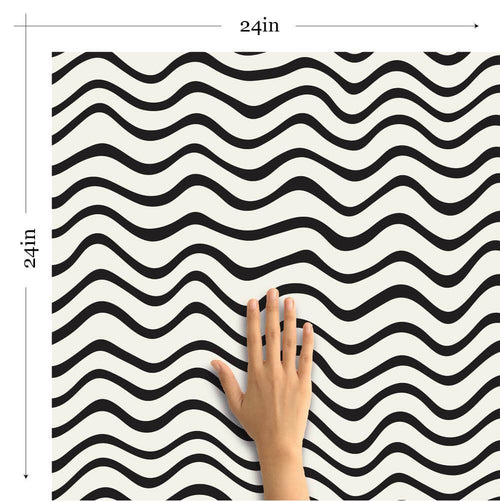 Black and White Lines Nautical Removable Wallpaper 4043| Walls By Me