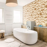 Brown and Beige Fish Nautical Removable Wallpaper 3220| Walls By Me
