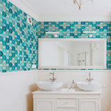 Green and Silver Fish Nautical Removable Wallpaper 7151| Walls By Me