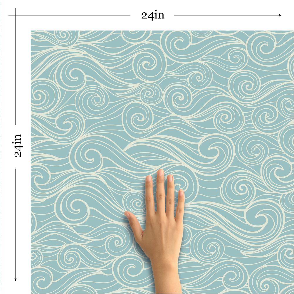 Blue Nautical Waves Removable Wallpaper | Walls By Me