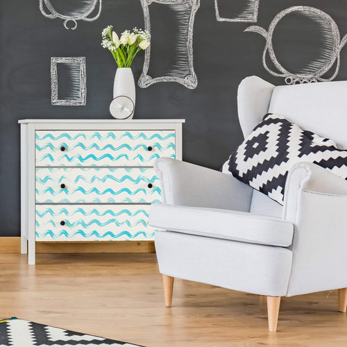 White and Blue Watercolor Nautical Peel and Stick Removable Wallpaper