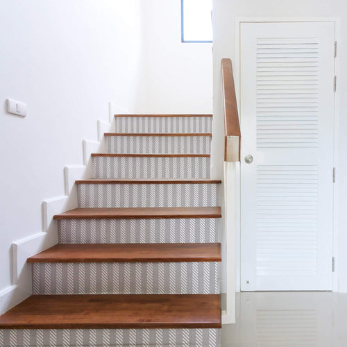 Grey and White Striped Nautical Peel and Stick Removable Wallpaper
