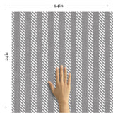 Grey and White Striped Nautical Peel and Stick Removable Wallpaper