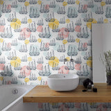 Red and Yellow Nautical Removable Wallpaper 0018| Walls By Me