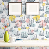 Red and Yellow Nautical Removable Wallpaper 0018| Walls By Me