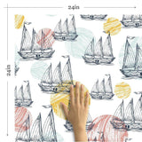 Red and Yellow Nautical Removable Wallpaper 0018| Walls By Me