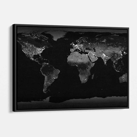 Black night map Wall Art Canvas 0262