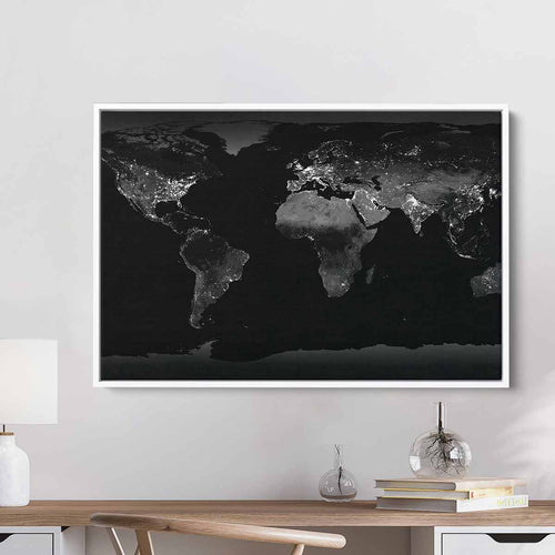 Black night map Wall Art Canvas 0262