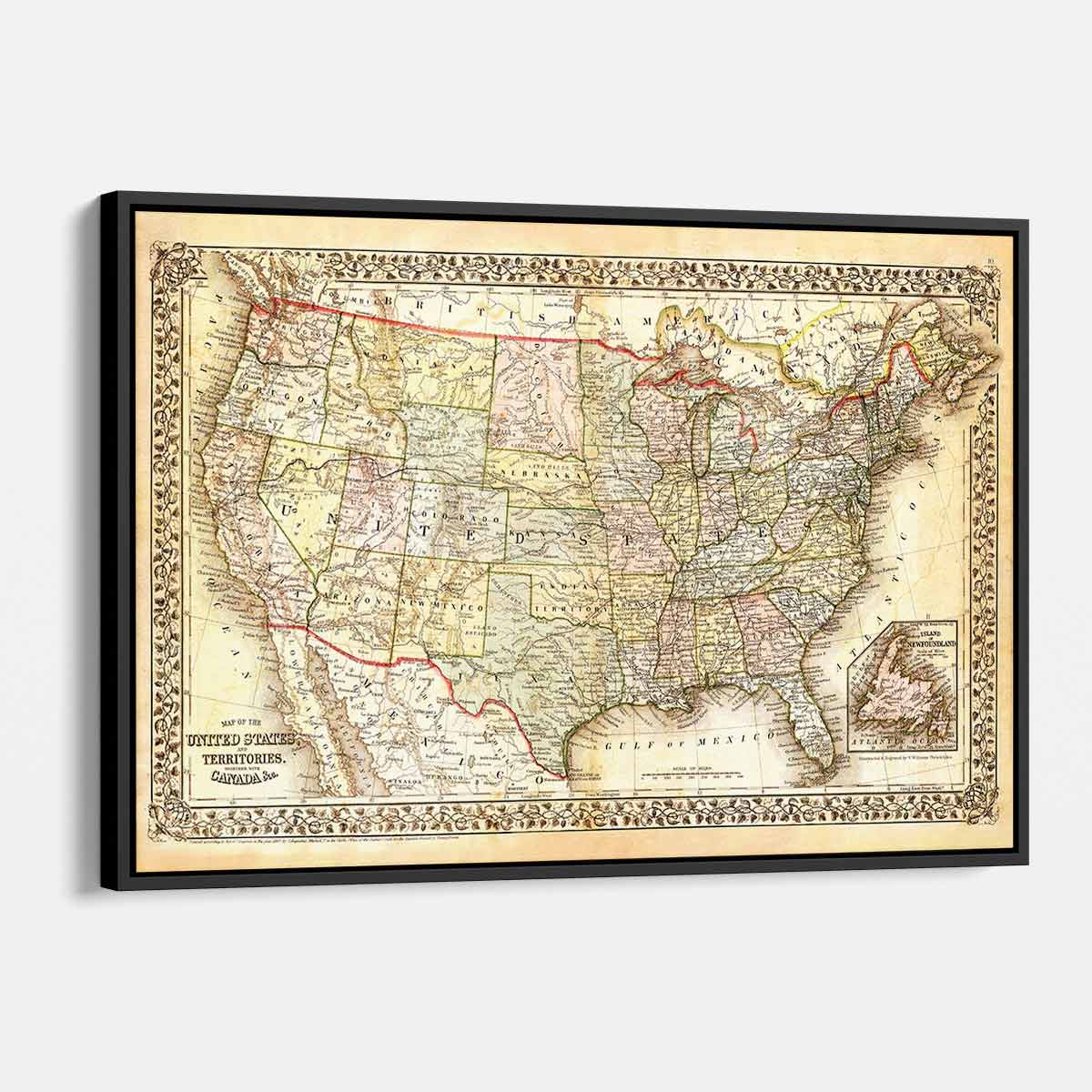 Beige old US map Wall Art Canvas - Old US Map Beige Wall Art Canvas Maps Wah 5963720 01 F137afce E6a0 45c9 A92a 0f3e631dbc47 1200x1200 