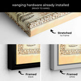 Beige old US map Wall Art Canvas 3720