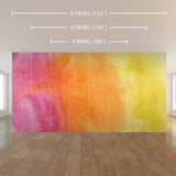 Pink and Orange Watercolor Peel and Stick Removable Wall Mural 5535