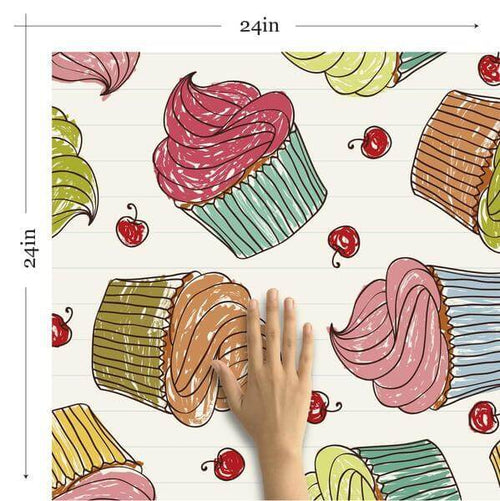 Red and Brown Food Teens Peel and Stick Removable Wallpaper