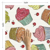 Red and Brown Food Teens Peel and Stick Removable Wallpaper