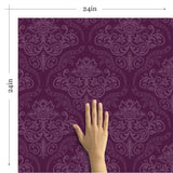 Purple Damask Basic Removable Wallpaper 0186| Walls By Me