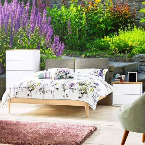 Purple and Green Floral Peel and Stick Removable Wall Mural 3856