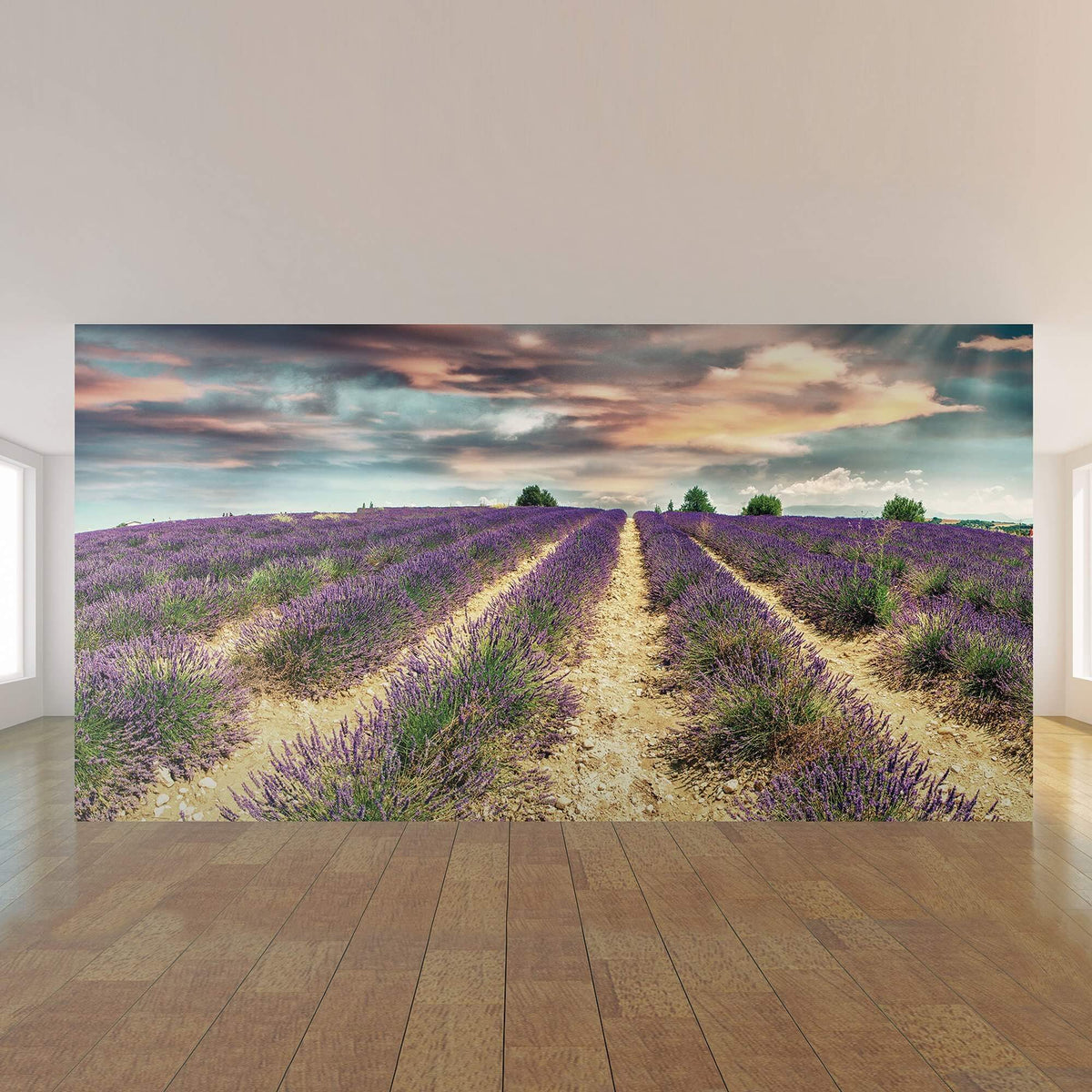 Purple and Gold Floral Removable Wall Mural | Walls By Me