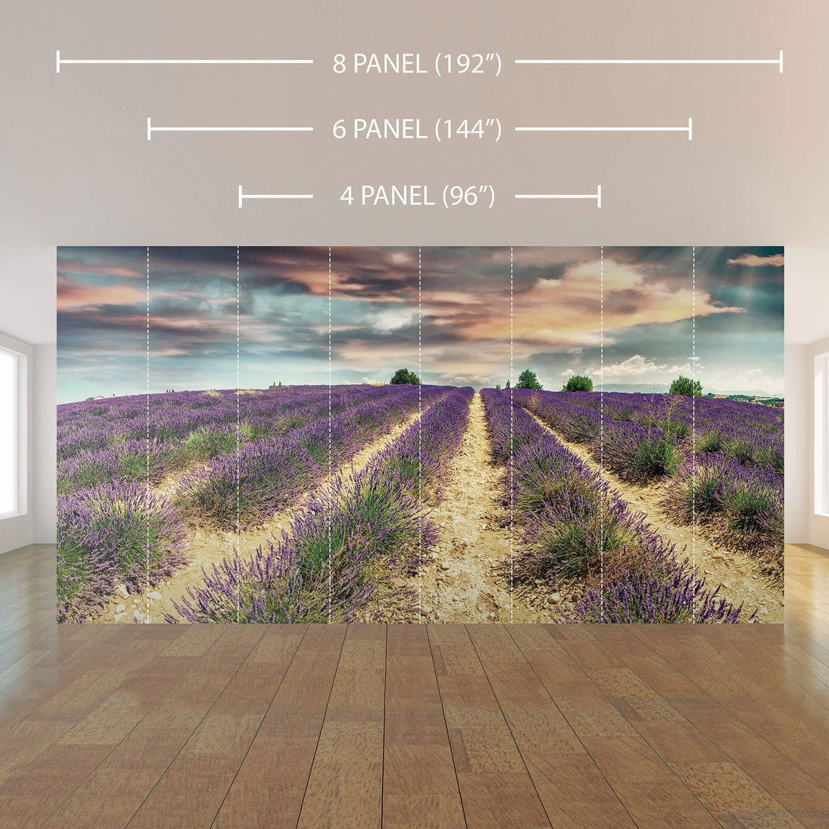 Purple and Gold Floral Removable Wall Mural | Walls By Me