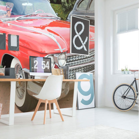 Red Car Peel and Stick Removable Wall Mural 2227