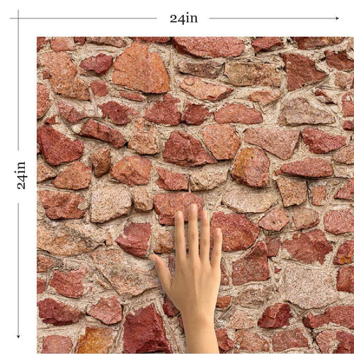 Red and Orange Brick Texture Peel and Stick Removable Wallpaper