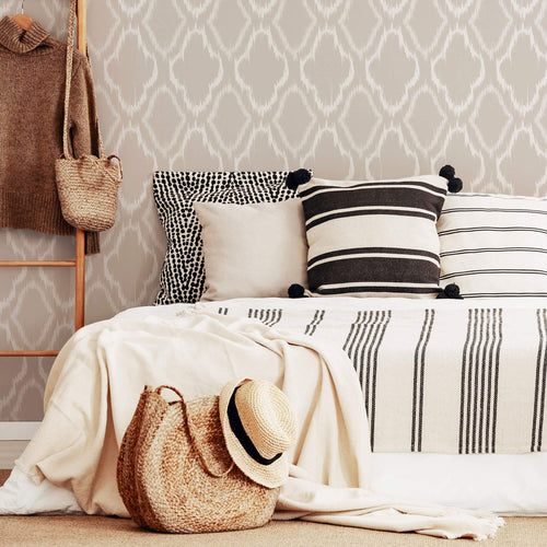 neutral-themed plaid removable wallpaper