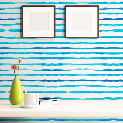White Watercolor Peel and Stick Removable Wallpaper