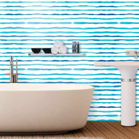 White Watercolor Peel and Stick Removable Wallpaper