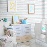 Green and Grey Striped Removable Wallpaper 1822| Walls By Me
