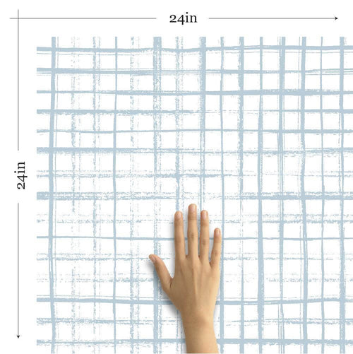 White and Blue Geometric Peel and Stick Removable Wallpaper