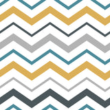 Yellow and Grey Chevron Peel and Stick Removable Wallpaper 7372