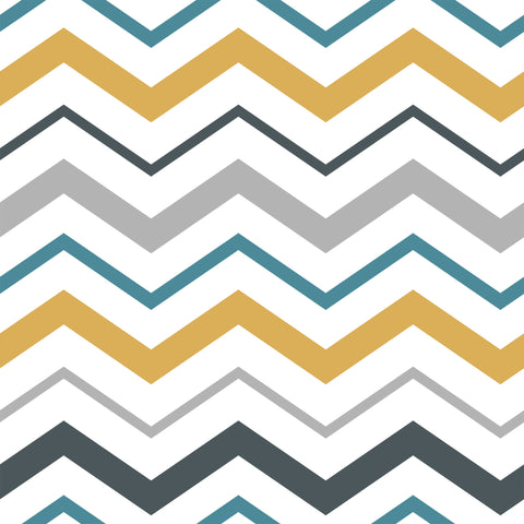 Yellow and Grey Chevron Peel and Stick Removable Wallpaper 7372
