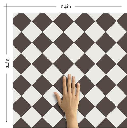 Charcoal and White Checkered Removable Wallpaper 0991| Walls By Me