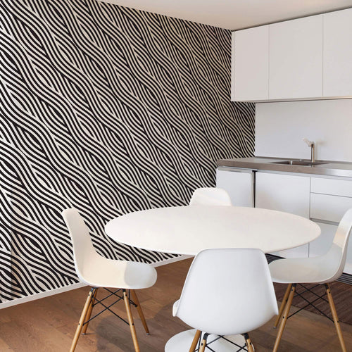 Black and White Striped Removable Wallpaper 5638| Walls By Me