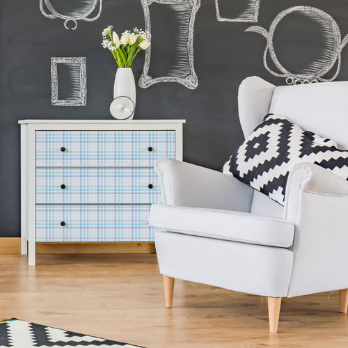 White and Purple Plaid Removable Wallpaper 0643| Walls By Me