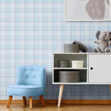 White and Purple Plaid Removable Wallpaper 0643| Walls By Me