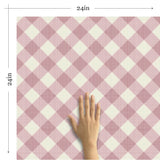 Pink Plaid Peel and Stick Removable Wallpaper